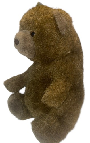 Vintage Charm Co.  11" Pot Belly Teddy Bear 1980’s Two-tone Brown Fuzzy Plush - Picture 3 of 8