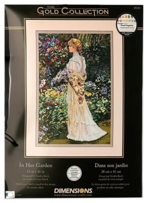 The Gold Collection.Dimensions.In Her Garden.Cross-stitch.Hand made.Embroidery