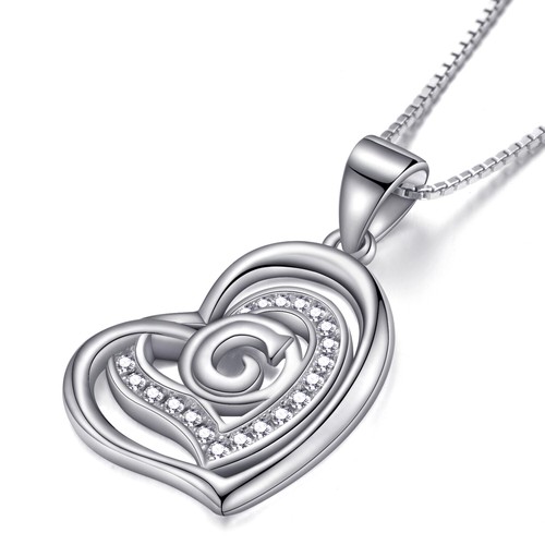 Damen Halskette Buchstabe Herz Kette 925 Silber Silberkette Buchstabenkette - Bild 20 von 63