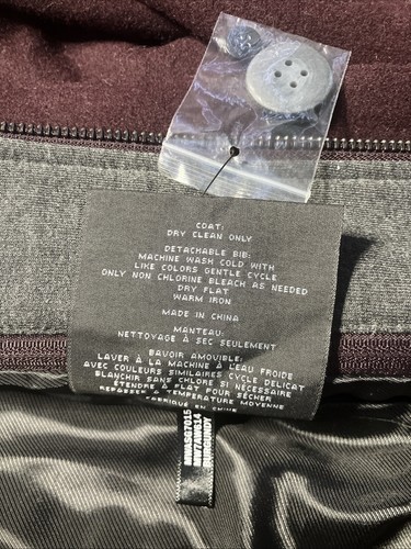 NEW Marc Anthony New York Burgundy Coat Wool Blend Removable Hood Women’s Size 2 - Picture 4 of 6