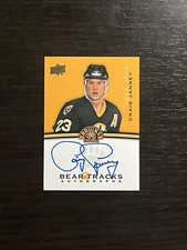 CRAIG JANNEY 2023-24 UD Boston Bruins Centennial Bear Tracks On-Card AUTO Beauty