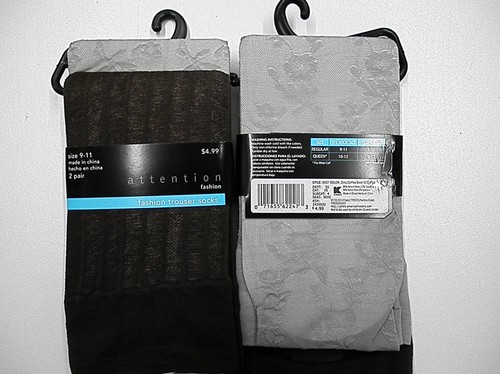 KNEE HIGH FASHION TROUSER SOCKS 9 - 11 REGULAR one pack of 2 different kinds - Picture 19 of 40
