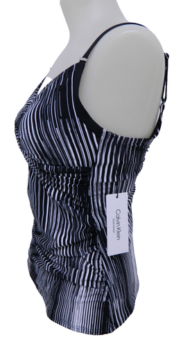 Calvin Klein Medium Black Striped Tankini Swimsuit TOP ONLY NWT M - Picture 5 of 12