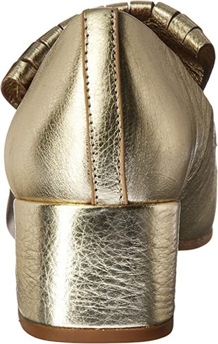 Gentle Souls Women's Ethan Kilty Toe Block Heel Gold Dress Pump 8.5 - Picture 4 of 6