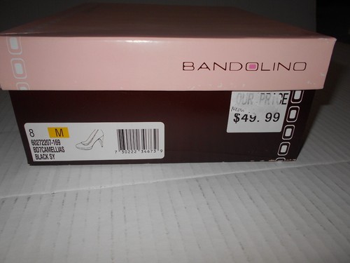 Bandolino, high heels, Size 8, New in box, Black Camellias - Picture 3 of 7
