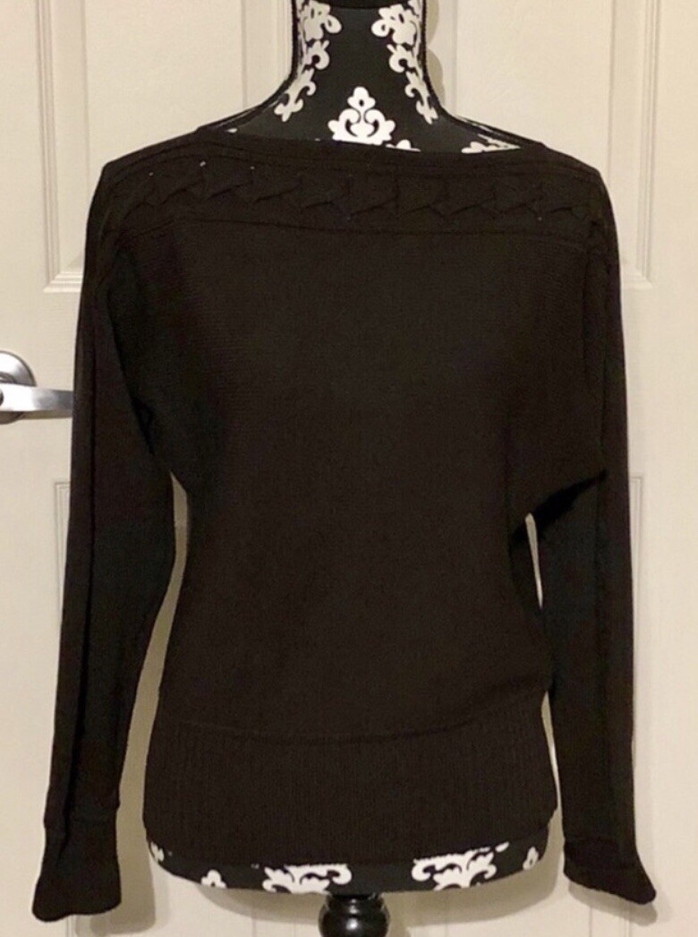 St. John Sport dark brown off shoulder sweater SZ… - image 1