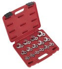 Sealey AK59891 Crow's Foot Open End Spanner Set 15pc 3/8 Drive Metric