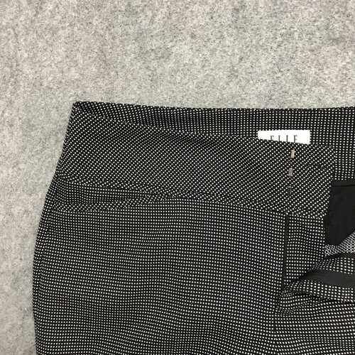 Elle Pants Womens Size 14 Black White Dot Straight Leg Hook And Eye Stretchy - Picture 4 of 12