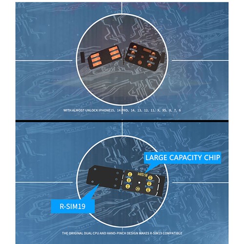 For iPhone 15PRO/15/14PRO/14/13/12/11/X/8/7/6 R-SIM19 Dual Chip Unlock SIM Card - Picture 8 of 16