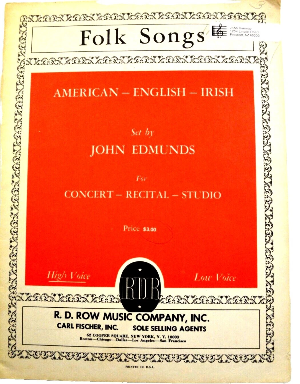 Hoja vintage y antiguas de piano popular Hoja Música Books