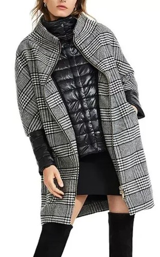 Herno X1511 White/Black Layered A Shape Zip-Up Coat Womens Size 38 - Foto 1 di 5