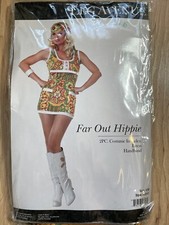 Far Out Hippie Costume Size Small/Medium Groovy Dress Up 60  s 70  s Halloween