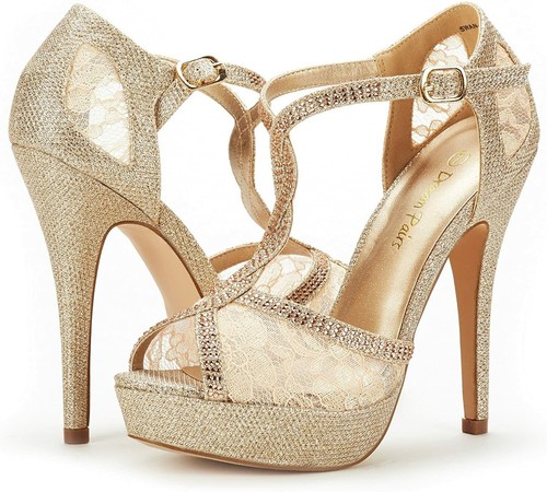 DREAM PAIRS Damen Stilettos High Heel Sandalen Peeptoe Sexy Party Sandalen - Bild 7 von 45