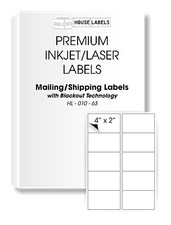 1000 Sheets 10000 Labels BLACKOUT Technology Fast Peel Shipping 4 x 2 10 UP