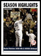 2004 Topps Roger Clemens  #335 New York Yankees HL Baseball Card