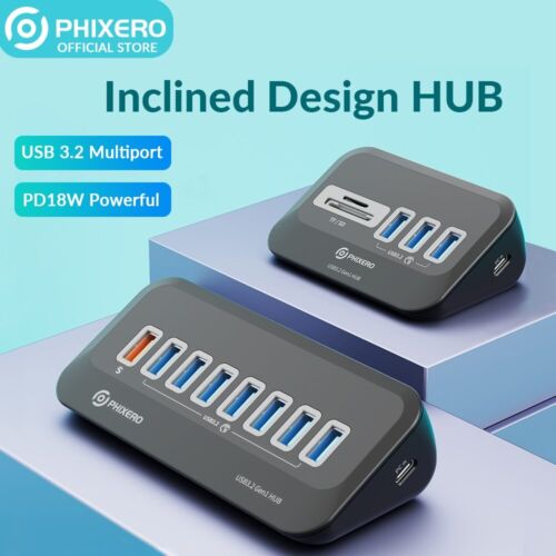 4/7 Ports USB 3.2 Hub USB C Docking Station Type C Splitter Adapter 5/10 Gbps US - Picture 2 of 51