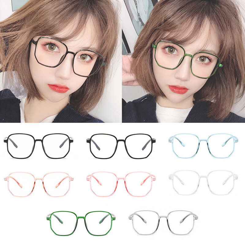 Reading Glasses Anti-blue Light Glasses Large Frame Glasses Flat Mirror Ins @-image