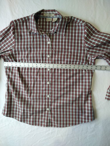 Ll Bean Wrinkle Resistant Button Up Red Plaid Shirt Mens Size L - Picture 7 of 10