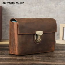 Crazy Horse Leather Book Cover Handcrafted with Flap Lock for Bible or Journal