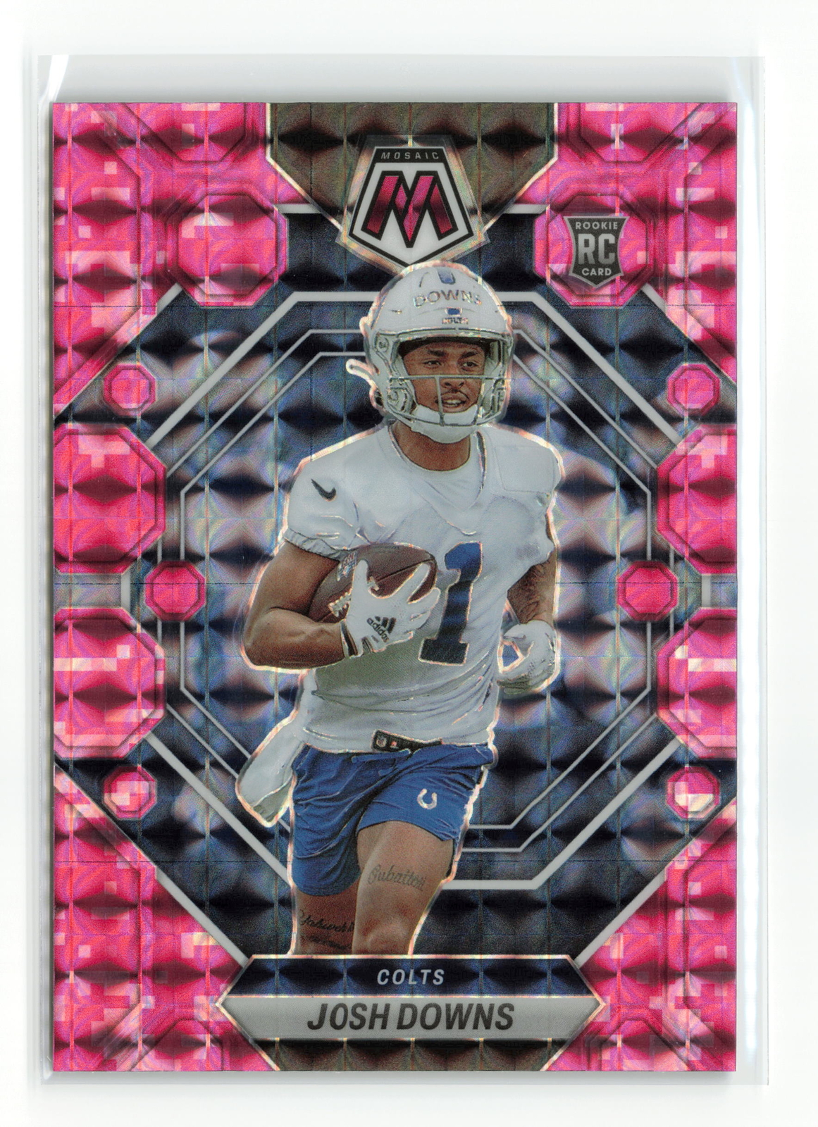 JOSH DOWNS #339 2023 PANINI MOSAIC COLTS RC CAMO PINK