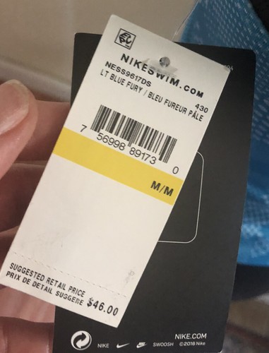 NWT Girl’s NIKE Swim Blue Pattern Crisscross Swimsuit Top, Medium (10-12 Yrs) - Picture 7 of 8