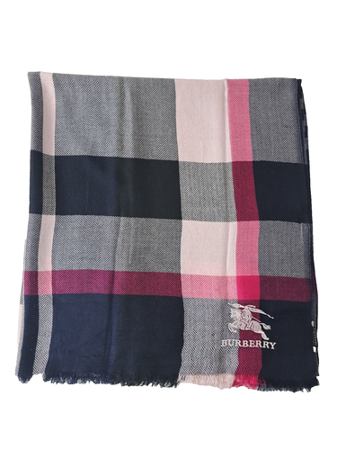 BURBERRY Classic Nova Check Pashmina Knit Cashmere Fringe Multicolor SHAWL - Picture 4 of 8