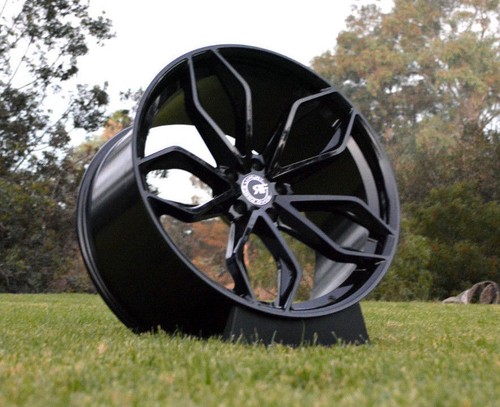22" RF17 WHEELS 22x10 / 22x11.5 5x120 GLOSS BLACK FOR BMW X5 X6 X5M X6M RIMS - Picture 3 of 9