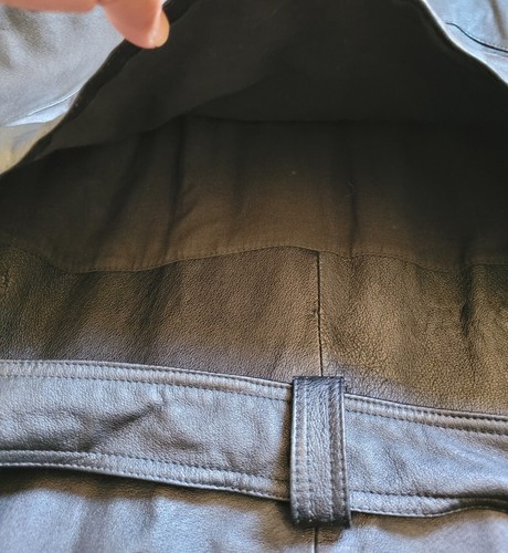 Vintage Wilson's Damen Leder Mantel Jacke Gürtel Trench Schwarz Gr. Medium Y2K - Bild 14 von 24