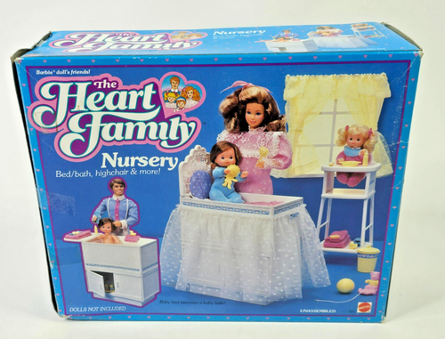 Vintage Mattel Barbie Herz Familie Kinderzimmer Bett & Bad - Bild 12 von 13