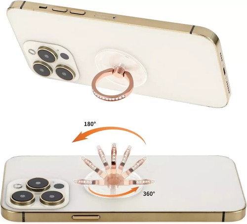 Cell Phone Ring Holder 4 Pack Transparent Ring Holder Diamond Clear Finger Grip - Photo 4 sur 6