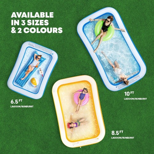 Piscina de remo rectangular inflable gigante verano al aire libre para diversión familiar 10 pies - Imagen 8 de 8