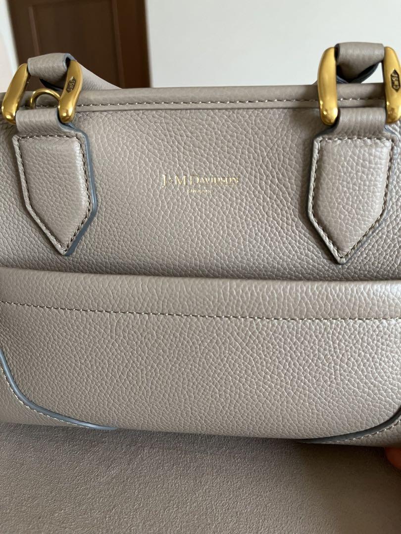J&M Davidson Mia Cube Mini Leather Handbag / Shoulder Bag in Grayish Beige