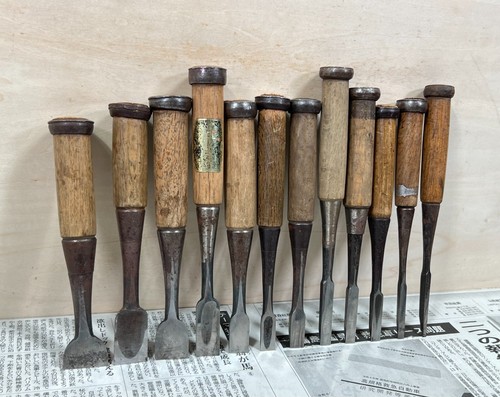 Vintage Japanese Chisel 12set Nomi / Hand Plane Saw Hammer Hand Tool/d38 - Picture 23 of 24