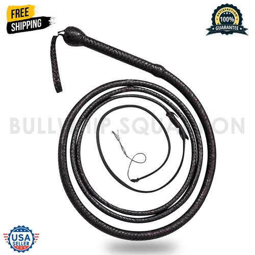 Bullwhip 06 pies de largo 16 trenzas cuero de vaca látigo Indiana Jones látigo real - Imagen 2 de 7