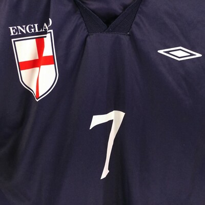 England Football Shirt Fifa World Cup 2002 Korea Japan Beckham #7
