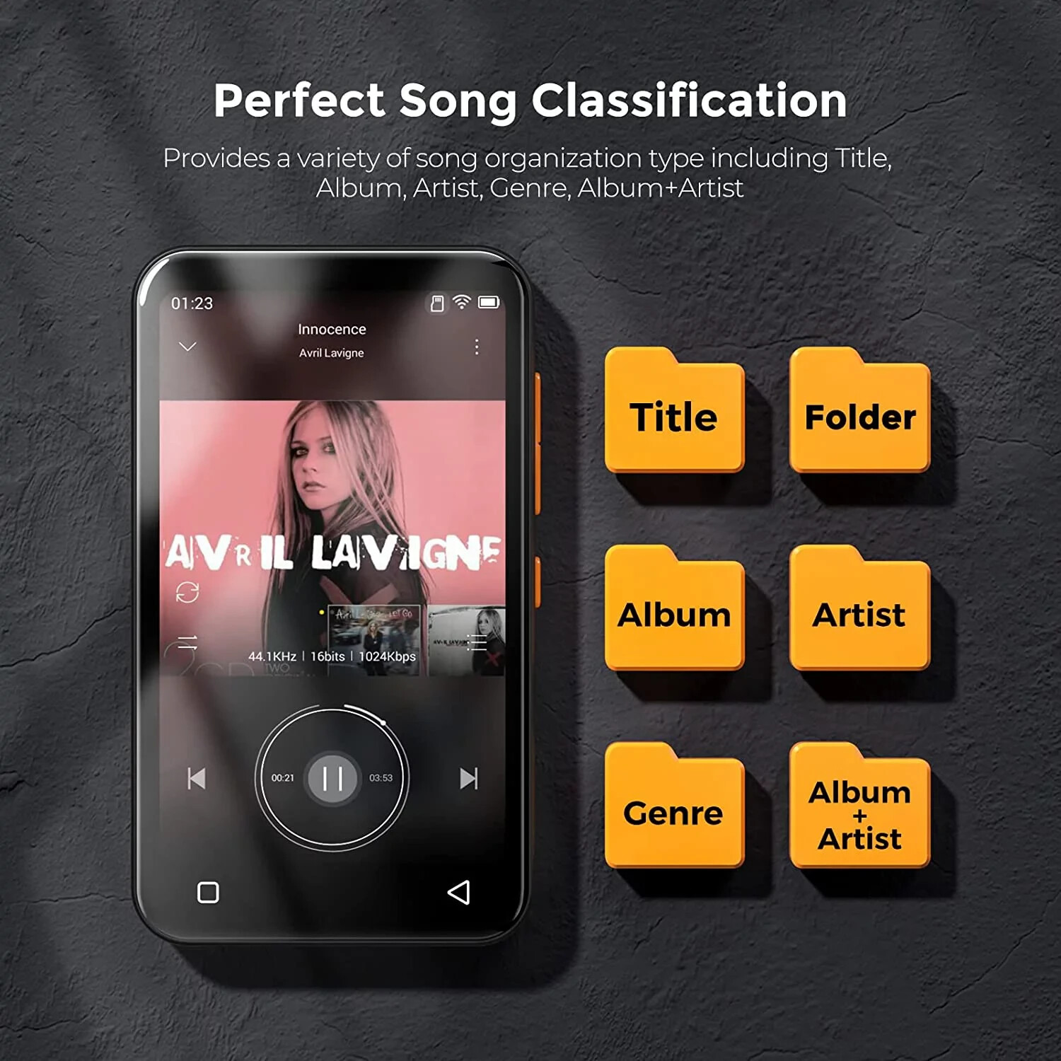 TIMMKOO MP3 Player with Bluetooth,4.0" Full Touchscreen Mp4 Mp3 Player