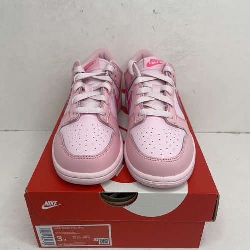 Nike Dunk Low PS “Triple Pink/Pink Panther” DH9756-600 3Y/Women’s 4.5 New - Picture 2 of 4