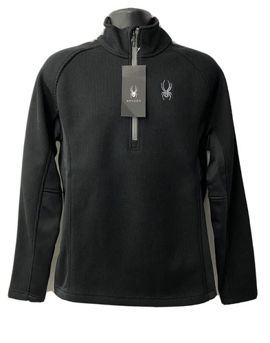 Mens Spyder 1/2 Zip Pullover Outbound Stryke Jacket Black Gray MEDIUM - 第 1/6 張圖片