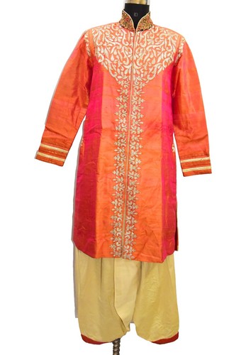 Vintage Brand Ritu Seksaria Zari Hand Embroidered Kameez Salwar Wedding Dress - Picture 1 of 13