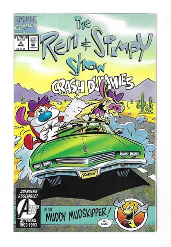 REN & STIMPY SHOW #4 --- POWDERED TOAST-MAN! HI-GRADE! Marvel Comics! 1993! NM