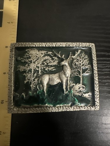 Vintage Deer Moose Belt Buckle Forest Hunting Deer Belt Buckle #1069 1970’s - Picture 14 of 16