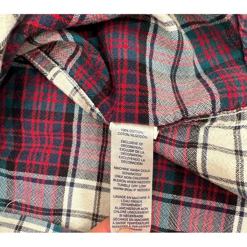 Chaps Shirt Men Medium Classic Oxford Button Down Plaid Workwear Outdoor - Picture 6 of 8