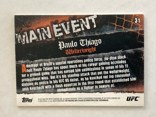 PICK YOUR GOLD THICK PARALLEL CARD - COMPLETE YOUR SET TOPPS UFC MAIN EVENT 2010 - Picture 15 of 41