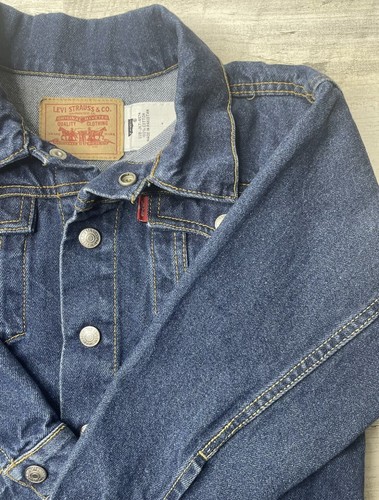 Levi's Youth Denim Jean Jacket Dark Wash Medium 5-6 Yrs Size: 6 EUC! - Picture 2 of 9