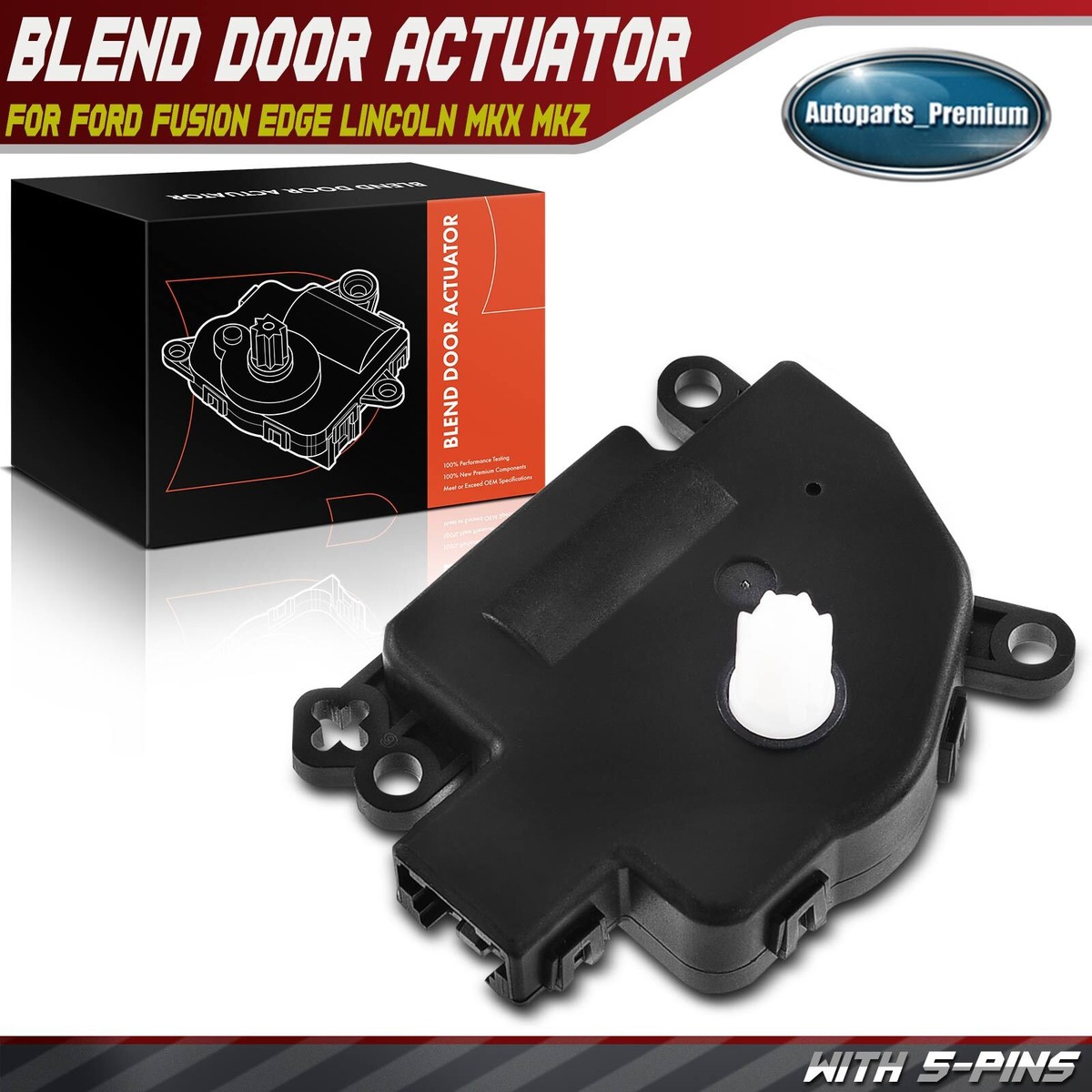 AC Blend Door Actuator Temperature for Ford Fusion 13-20 Edge