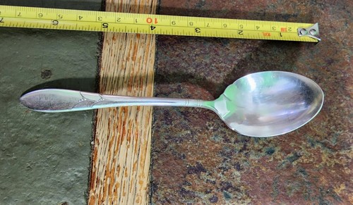 ✅ VINTAGE 1932 LADY 👩 HAMILTON PATTERN SILVERPLATED SUGAR 🍚 SPOON - Picture 7 of 24