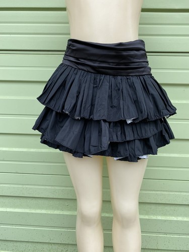 NEW ZARA BLACK FRILLED MINI SKIRT RUFFLES Waist 26" size S #409A - Picture 7 of 7
