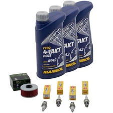 Set für Yamaha XJ 650 XJ 750 Seca 1980-1985 Inspektion Öl 3L Ölfilter Zündkerzen