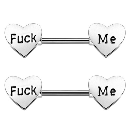 14G Letters Nipple Piercings Barbell Cum Here Nipple Bars Nipple Rings