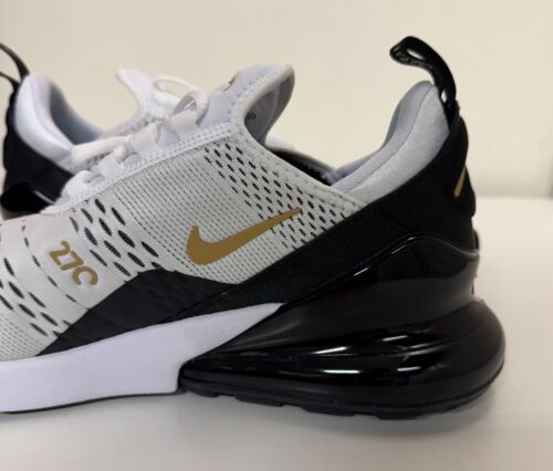 Nike Air Max 270 Mens Sz 11 White Metallic Gold Black Running Shoes AV7892-100 - Picture 9 of 13